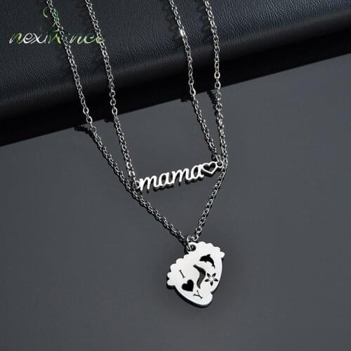 Nextvance Personalized Black Name Pendant Customized Feet Double Chain Necklace Stainless for Women Girlfreind Jewelry Gift