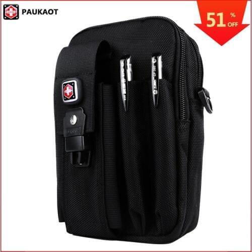 PAUKAOT Multifunctional Belt Bag Travel Fanny Waist Packs Mobile Phone Pouch Oxford 1680D For Men Bum Bag Male Small Pockets