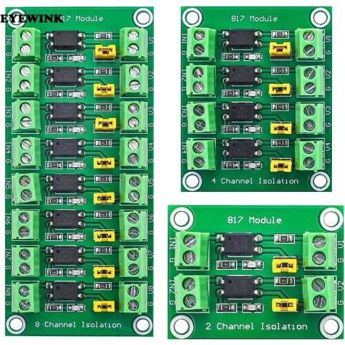 PC817 2 4 Channel Optocoupler Isolation Board Voltage Converter Adapter 3.3V to 5V Module 3.6-30V Driver Photoelectric Isolated