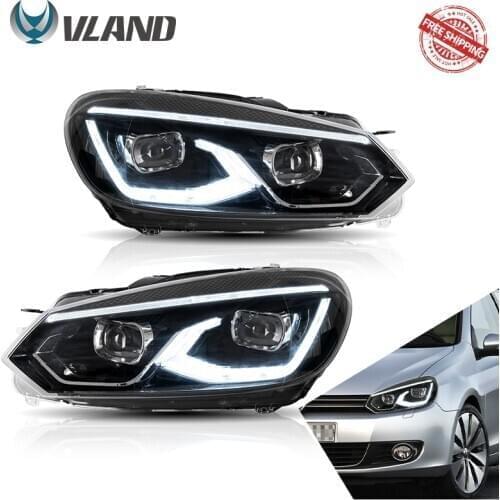 VLAND Headlamp LED Car Headlight Head Front Light Assembly For VW Golf 6 mk6 VI 2008-2010 2011 2012 2013 With welcome Features