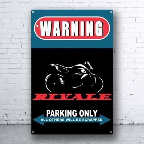Warning Moto Mv Agusta Rivale Bike Racing Parking Only Tin Sign Bar Pub Home Garage Poster Metal Poster Wall Art Decor