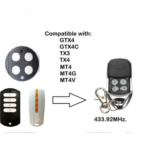 For Mhouse GTX4 Remote Control Garage MT4 433.92mhz Rolling Code For the Garage Door Opener Transmitter