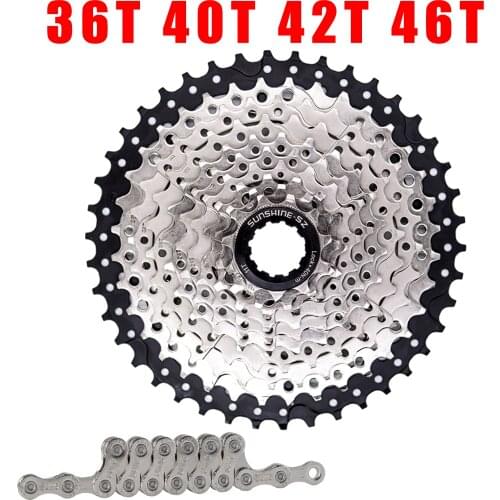 SUNSHINE 10 Speed Cassette K7 10V Mountain Bike Derailleur+ SUMC Chain Cogs Mtb Parts Bicycle Sprocket 36 40 42 46T New
