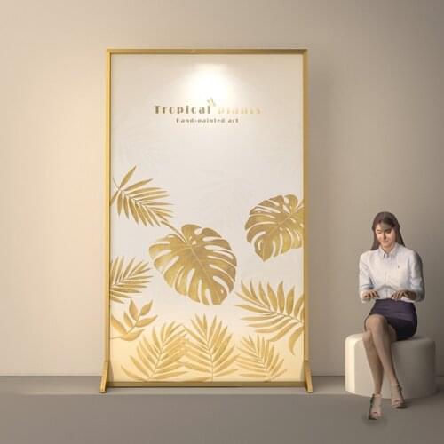 Light luxury Nordic mobile porch custom art screen partition living room bedroom block metal mobile screen