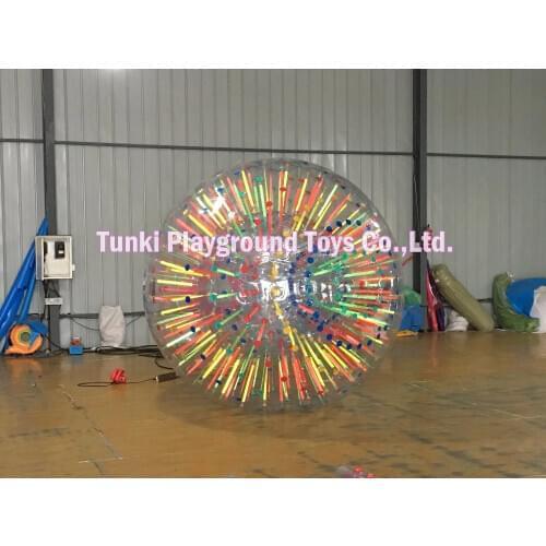Grass zorb balls with harness inside