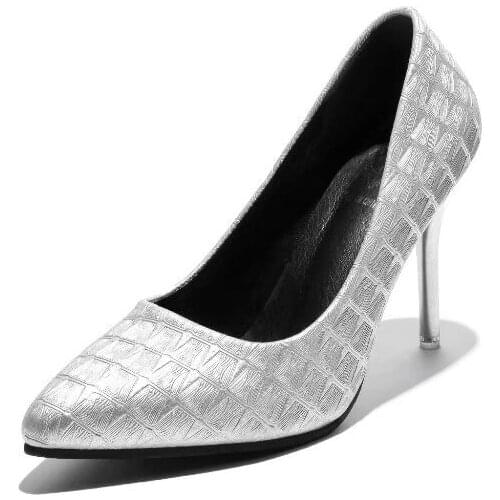 2021 Spring Single Shoes Woman High Heels Shining Glitter Sexy Women Pumps Ponited toes Lady Working Shoes Thin heel Black Gold