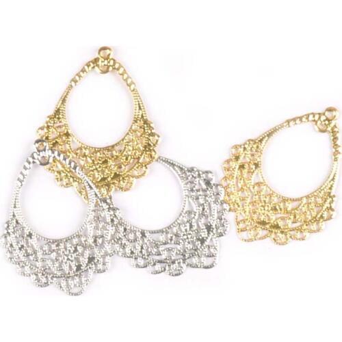 Gold/silver Filigree Flower Wraps Connectors Embellishment For Crafts Scrapbooking Home Decor DIY Metal Accessories 20Pcs YK0748