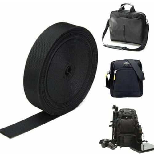 1 Meter 25mm Wide Black Nylon Heavy Webbing Strap Thick Knapsack Belt