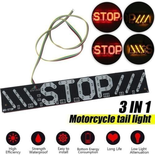 1PCS Waterproof 51 LED Motorcycle Rear Tail Stop Brake Turn Signal License Plate Light DRL Lamp