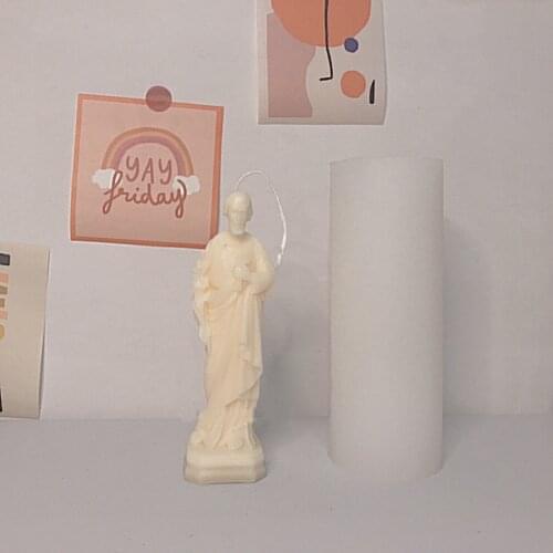 3D Jesus and Virgin Mary Silicone Mold Portrait Candle Silicone Mold DIY Handmade Soap Model Plaster Mold Home Decoration
