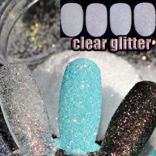 5g/Box Shining Clear Glitter Powder Gold Purple Silver Holographic Nail Art Acrylic Powder Dust Manicure Decoration 6 Colors