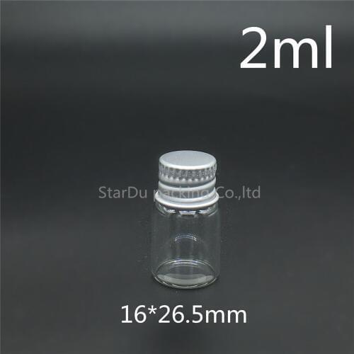 500pcs/lot Promotion High Quality 2ml Mini Clear Glass Bottle Empty Protable Sample Vial Refillable Essential Oil Jar