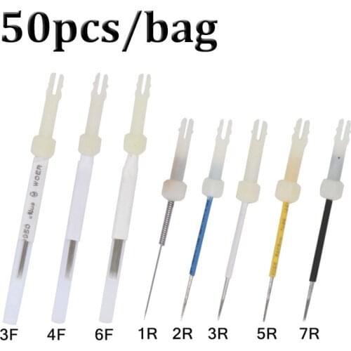 50p Dermograph 1R/2R/3R/5R/7R/3F/4F/6F Original USA Mosaic Tattoo Machine Needle Agulhas for Tattoo Permanent Makeup Eyebrow Lip