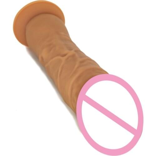 7 inch Brown Silicone Dildos Soft Skin Feeling Penis Adult Toy for Woman G Spot Vagina Stimulator Female Masturbation Sex Shop