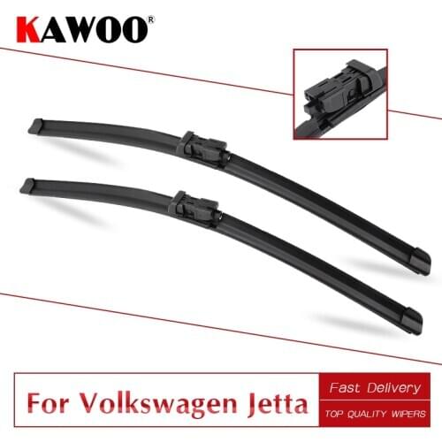KAWOO For Volkswagen Jetta A5/A6 Car Rubber Wipers Blades Model Year From 2000 To 2017 Fit Push Button/Side Pin/U Hook Arms