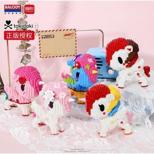 Balody Mini Blocks Cute Small Horse Model Tokidoki Anime Building Toys Juguetes for Kids Christmas Gifts Girls Lovely Brinquedo