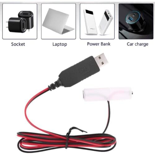 LR6 AA Battery Eliminator USB Power Supply Cable Replace 1-4pcs 1.5V AA Battery for Radio Electric Toy Clock LED Strip Light