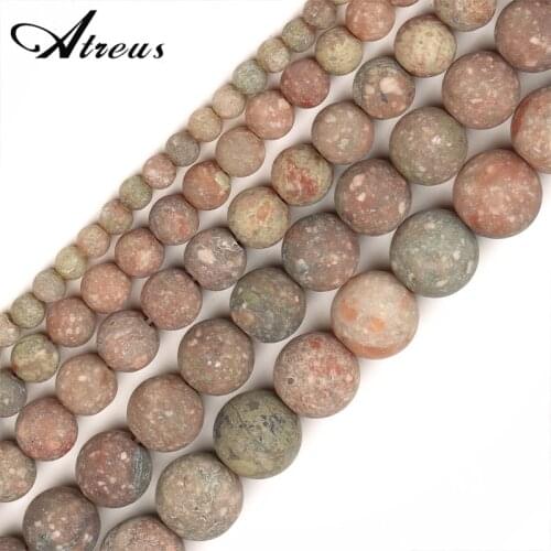Domestic Flower Green 4-12mm Matte Fashion Atreus New Natural Stone Round Beads For Jewelry Making Suitable For Men Or Women