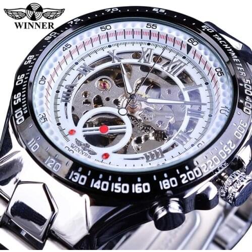Winner Watch Original Brand Top Luxury Steel Mens Skeleton Automatic Mechanical Watches Men Wrist Fashion Business Clock Reloj