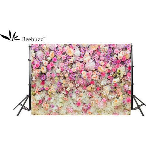 Beebuzz Photo Background Purple, Pink,White Fowers Background Wall Backdrop