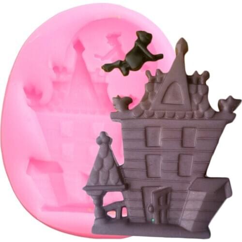Cartoon Castle Silicone Mold DIY Party Fondant Cake Decorating Tools Cupcake Topper Candy Polymer Clay Chocolate Gumpaste Moulds
