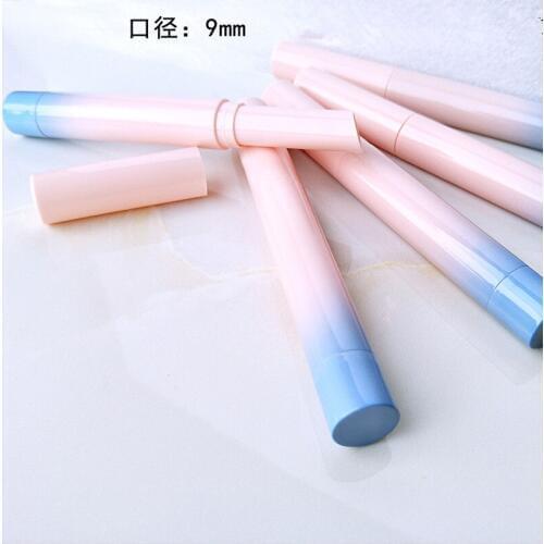 Hot 9mm Oblique Lipstick Tube Gradient Pink Black Color Thin Empty DIY Lip Balm Containers Makeup Refillable Bottles 20pcs/lot