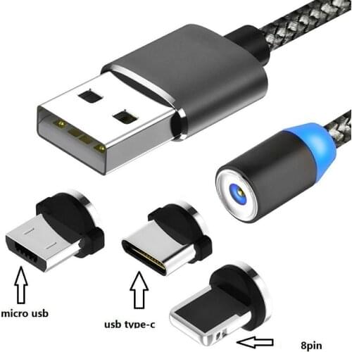 Magnetic Cable Micro USB Type C Charging Cable For Samsung iPhone 7 6 Charger Fast Magnet cable USB C Cord Wires Adapter