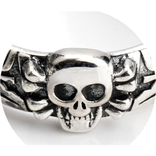 925 Sterling Silve Men Ring Punk Style Cross Jesus with Black Enamel Rock Ring For Men Women Lovers Fashion Jewelry