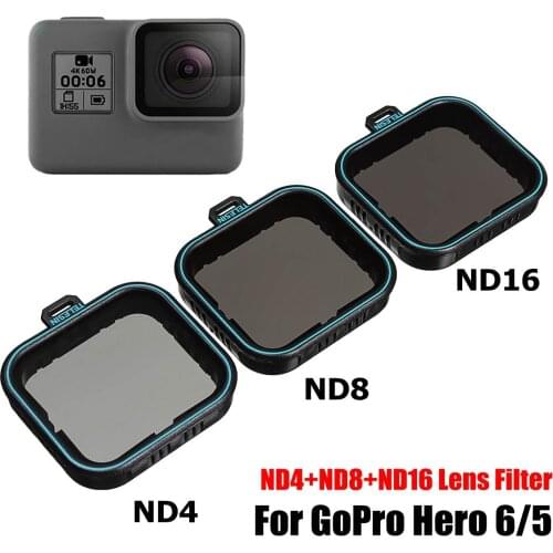 3 Pack Fiter Set ND Lens Protector Filter(ND4 8 16) 3 Filters for Gopro Hero 5 Hero 6 Black Hero 7 Camera Accessoreis