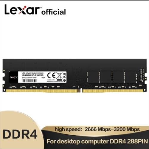 Lexar DDR4 RAM Memory DDR4 16GB 8GB 32GB PC 2666MHz 3200MHz DDR4 Memory RAM UDIMM 288pin DDR4 DIMM Desktop Memory Motherboard