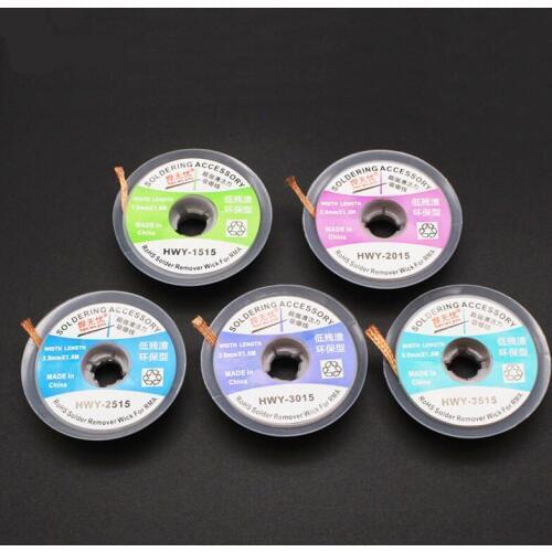 1PC Desoldering Braid Solder Remover Wick BGA Desoldering Wire Bra Worldwide 3.5mm /3.0mm /2.5mm/ 2.0mm/ 1.5mm For Choose
