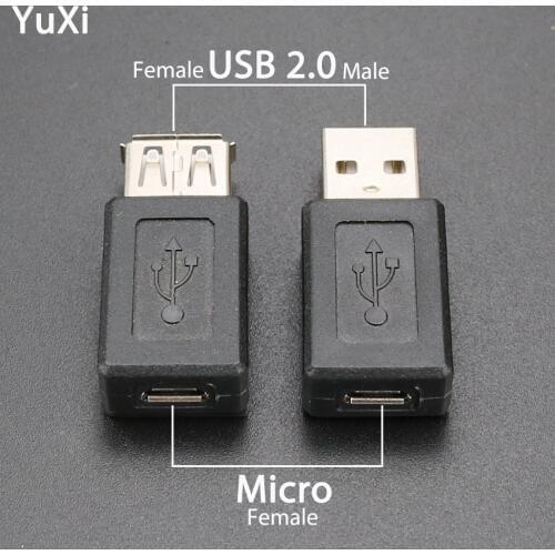 YuXi New USB Adapter USB 2.0 Type A Female socket male Plug to Micro USB B Female Adapter Converter usb to Micro usb connector