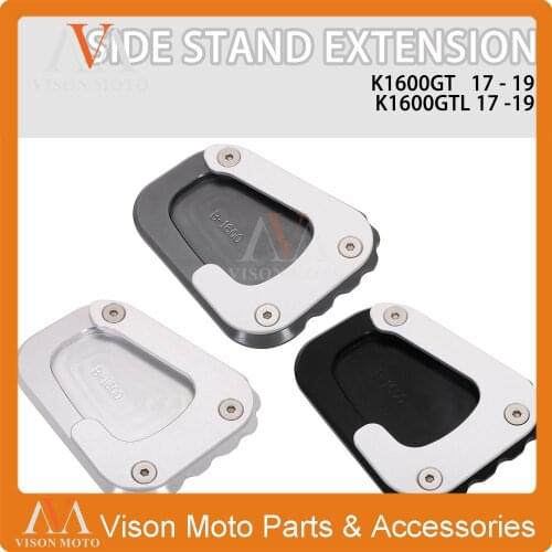 CNC Aluminum Alloy Kickstand Support Plate Foot Side Stand Extension Pad For BMW K1600GT K1600GTL 1600 2017 2018 2019