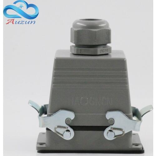 Rectangular H32B - HE - 032-1 heavy air 32 pin connector plug at the top of the line 16 a500v two retaining screw