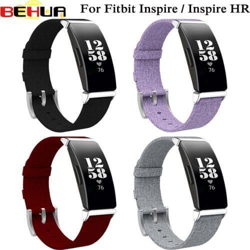 Watch Bands For Fitbit Inspire/Inspire HR Heart Fitness Tracker Classic Canvas Straps With Metal Connector Replacement Wristband