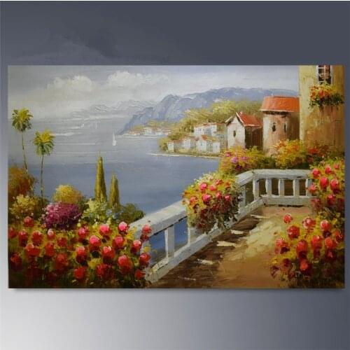 Hand painted canvas oil painting scenery Home Decoration Wall art picture for living room Garden oil painting Landscape