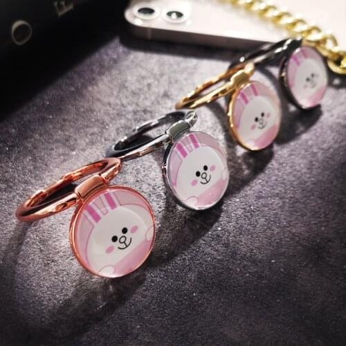 Cute bunny Phone holder aluminium alloy popsocke 360 Rotation finger ring Smartphone multicolor universal stand for women