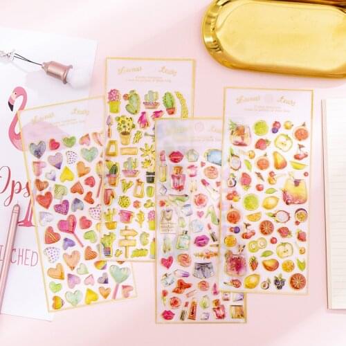 Sweet Cake Stickers DIY Transparent Crystal Epoxy Sticker Decor Diary Planner Scrapbooking Stationary Stickers Office Supplies