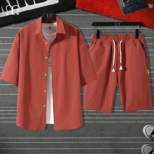 Track Suits Mens Sweatsuit Tracksuit Fashion Short Sleeve Shirts Shorts Male Sportswear Set Solid Summer Casual Streetwears