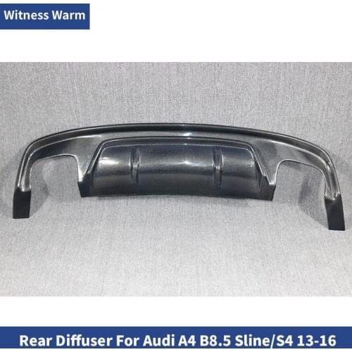 A4 B8.5 Spoiler Carbon Fiber Rear Bumper Diffuser Lip Spoiler For Audi Sport Sline And S4 Model 2013-2015