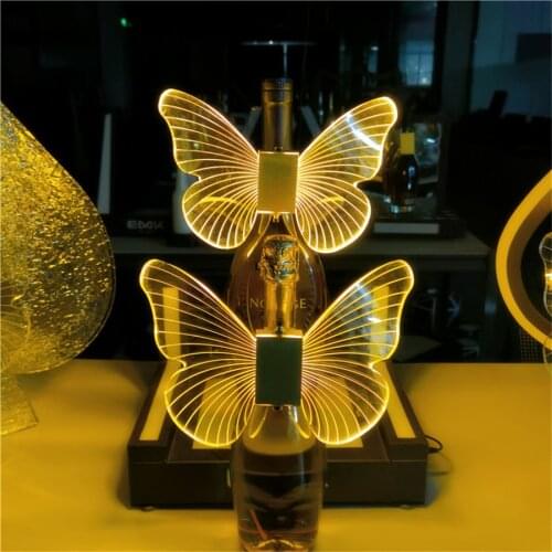 Butterfly LED Strobe Baton Topper Bottle Flash Sticks Champagne Bottle Service Sparkler for Vip Nightclubs Event Party Club