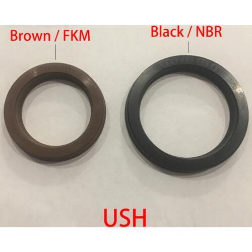 USH 8*16*5 8x16x5 10*18*5 10x18x5 12*20*5 12x20x5 Brown FKM Fluorine Rubber Hydraulic Piston Rod U Lip Gasket O Ring Oil Seal