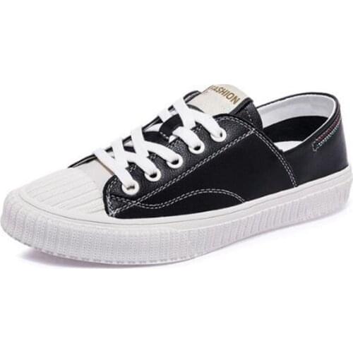 2021 New Autumn Womens Vulcanize Shoes Casual Sneakers Flats Soft Sole Comfortable Genuine Leather Shoes Women Sneakers Shoes