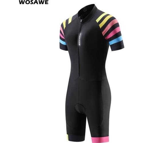 WOSAWE Womens Summer Professional Triathlon Suit Clothes Cycling Skinsuits Body Maillot Ropa Ciclismo Rompers Jumpsuit Kits