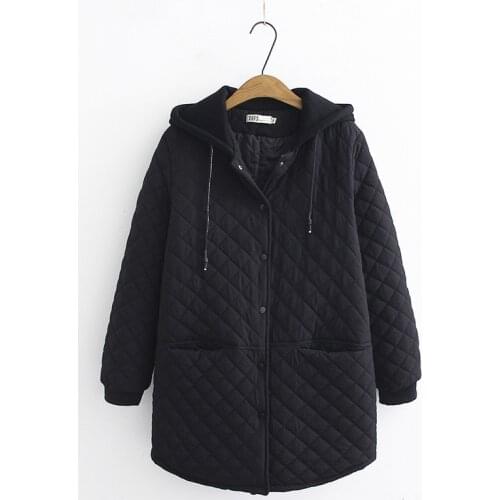 Plus Size Womens Autumn Winter Thicken Coat Long Sleeved Black Grey Casual parkas women winter coat