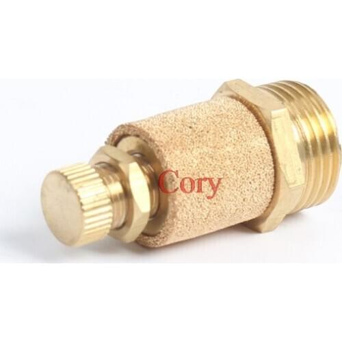1pc Brass Adjustable Muffler Exhaust Valve 1/8" 1/4" 3/8" 1/2" Pneumatic Adjustable silencer For Solenoid Valve Connector CZYC