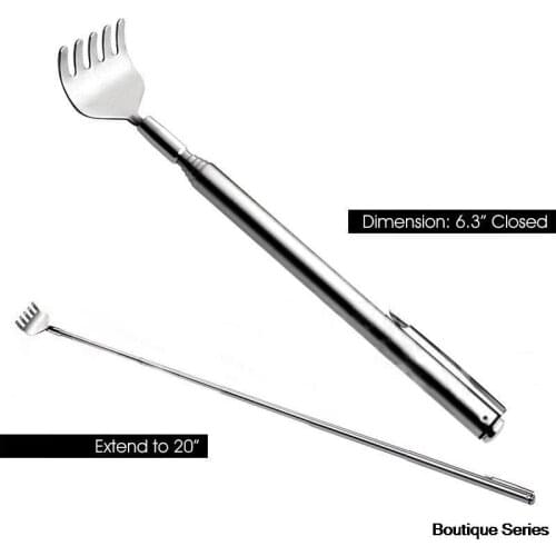 1 Pcs Stainless Telescopic Portable Extendable Handy Pocket Pen Clip Back Scratcher