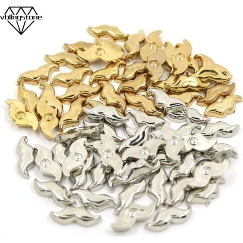 18x7mm Plastic Rivets Sewing Gold Sliver CCB Studs Moustache Sewing Studs For Leather Crafts Punk Bag Clothing Accessories100Pcs