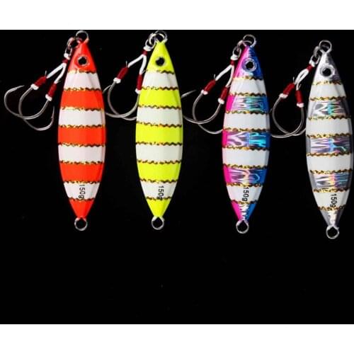 4PCS Deep sea Glow Slow Jig Hook Jigging Night Fishing Jigging Lure Jigbait spoon baits 60/80/120/150/250g