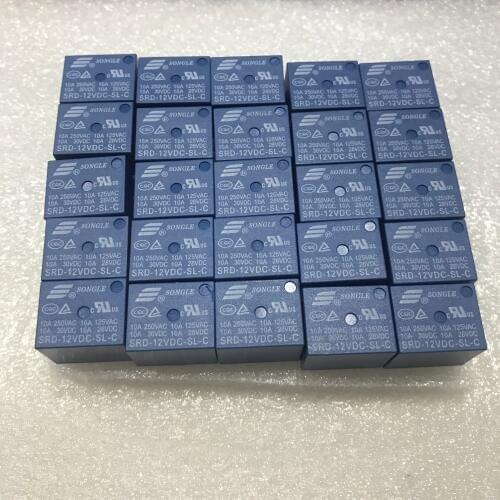 50pcs//FOR SONGLE SRD-12VDC-SL-C PCB Type 12V DC SL Power Relay